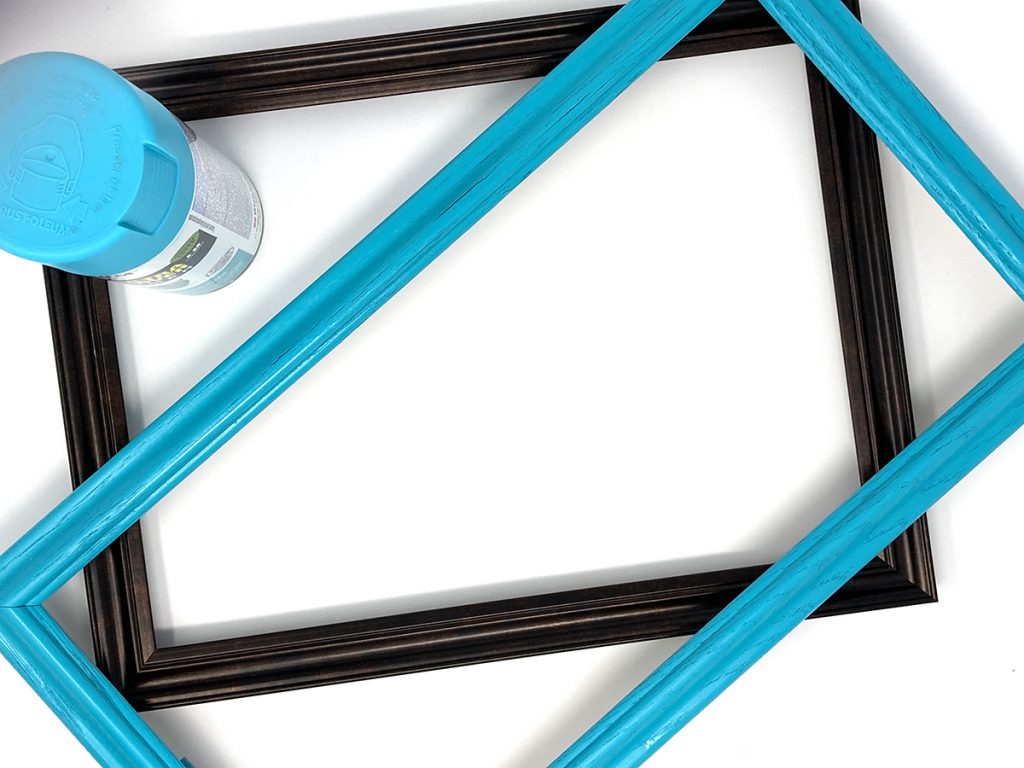 spray paint can and frames