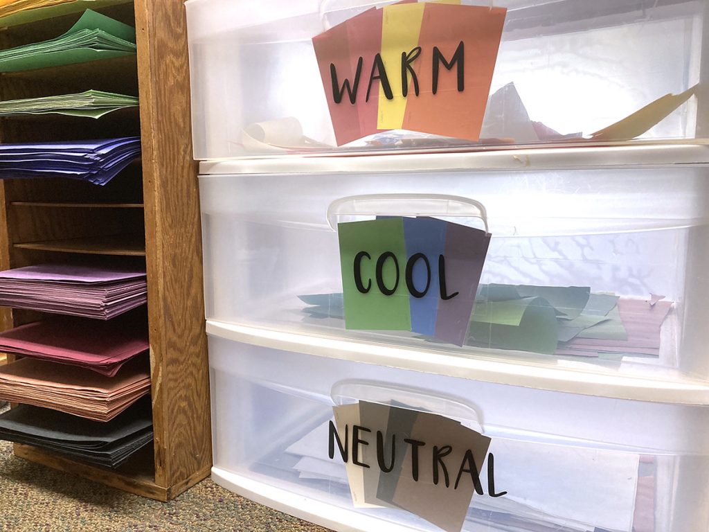 plastic drawers for paper scraps