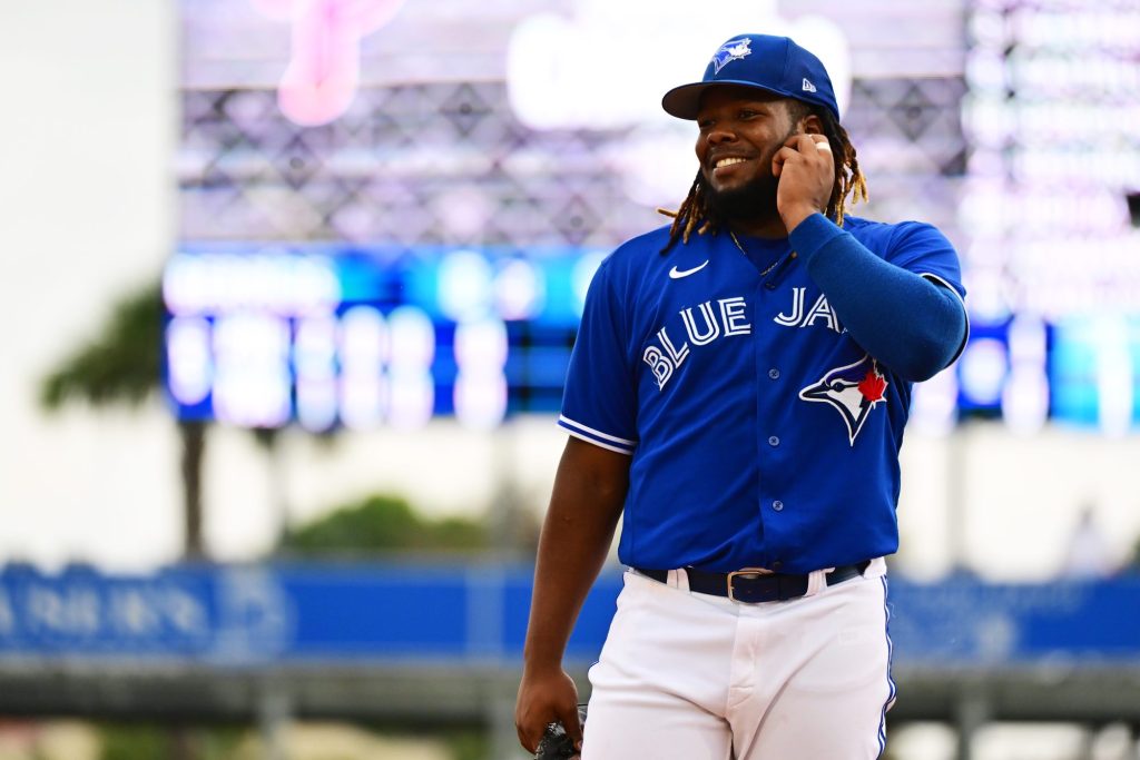 Vladimir Guerrero Jr smiles.